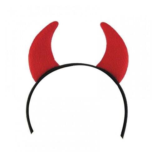 Serre Tete Corne De Diable Rouge En Feutrine