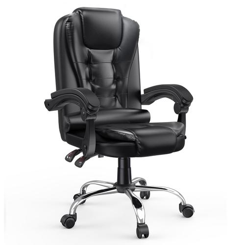 Chaise De Bureau Ergonomique - Bigzzia Fauteuil De Bureau - Hauteur Réglable - Pivotante Double Rembourrage Epais - Noir