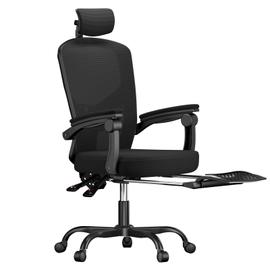 Chaise gaming de massage Chaise de bureau Fauteuil gamer et repose-pied  Noir et bleu Similicuir