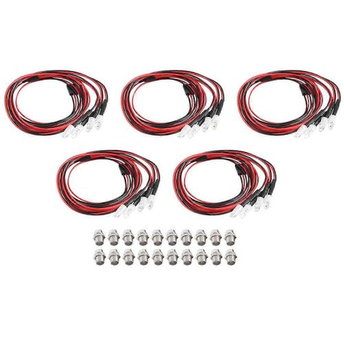 5PCS 4LED 5mm Phares RC Accessoire LED Lumières pour 1/10 Modèle Drift Voiture Véhicule, Bleu et Vert
