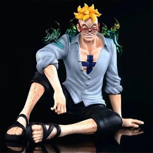 15cm Anime One Piece Ace Figures Portgas D Ace Marco Sitting Posture Gk Statue Action Figurine Collection Model Doll Toys Gifts