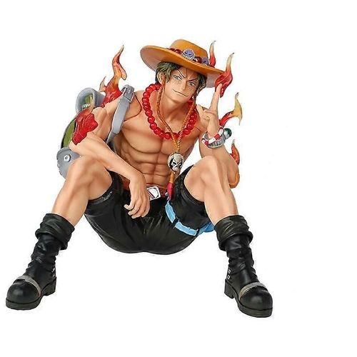 15cm Anime One Piece Ace Figures Portgas D Ace Marco Sitting Posture Gk Statue Action Figurine Collection Model Doll Toys Gifts