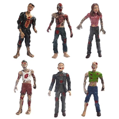Figurines d'action zombies The Walking Dead - Ensemble de 6 figurines d'action de personnages du film