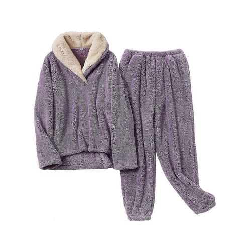 Ensembles De Pyjama Pour Femmes, Vêtements De Détente Pour Femmes, Pyjamas Pour Femmes, Confortables, Chauds Et Doux, Vêtements De Nuit En Polaire Moelleuse, Pyjamas Doux Pour Femmes, Taille Xl, B