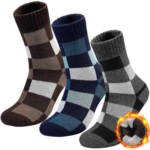 Chaussettes De Randonnée Pour Homme En Laine : 3 Paires De Chaussettes Épaisses Et Chaudes En Alpaga Pour L'hiver, Pour La Randonnée Et Le Ski | Chaussettes Thermiques En Laine Pour Homme