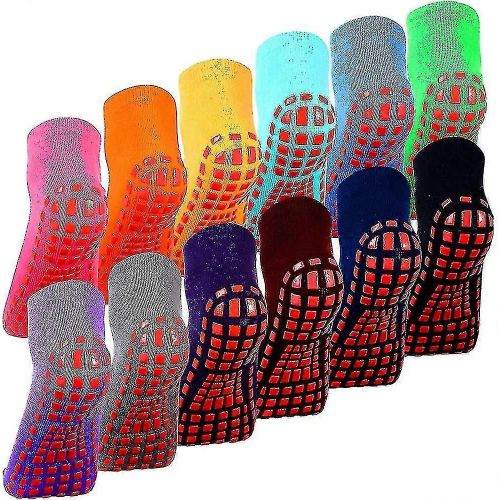 Lot De 12 Paires De Chaussettes De Yoga Antidérapantes Avec Grips Pour Femmes