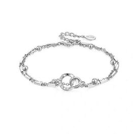 Bracelet Entrelacé En Argent Sterling Pour Femme, Double Couche, Résistant À La Lumière, Cadeau De Saint-Valentin