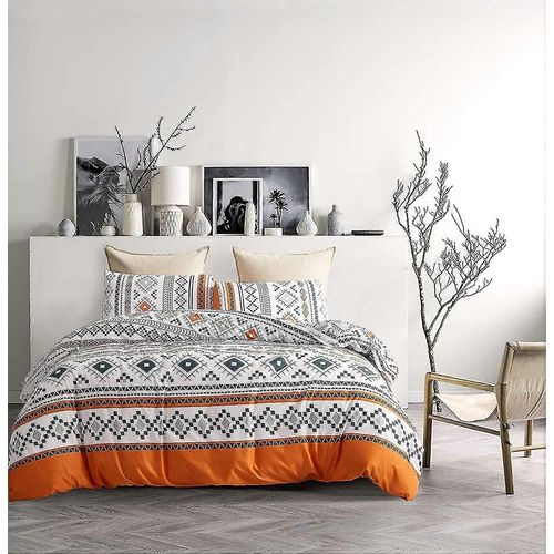 Housse De Couette 200 X 200 Cm + 2 Taies D'oreiller 50 X 75 Cm - Parure De Lit 2 Personnes Réversible Motif Marbre Noir Et Blanc