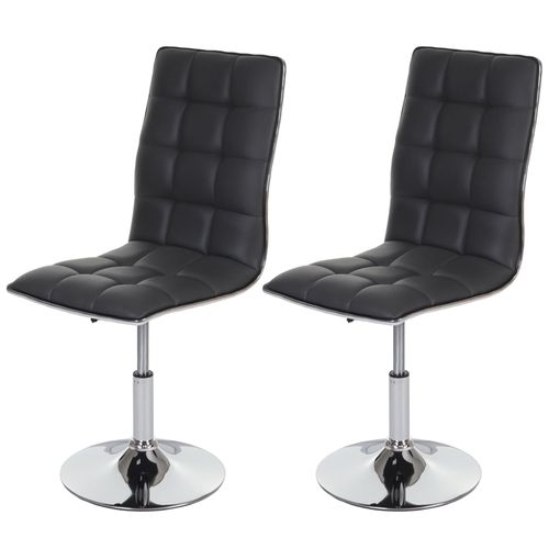 Lot De 2 Chaises De Salle À Manger Hauteur Réglable En Synthétique Gris Cds04092