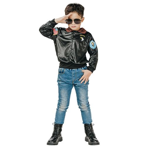 Veste De Pilote D'avion Noire Enfant - Taille: Xs 3-4 Ans (92-104 Cm)