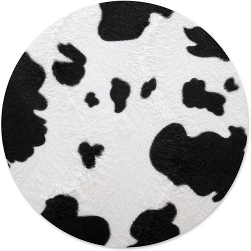 ERSHI-Tapis de Souris au Design de Vache I Ø 22 cm Rond I Motif Animal imprimé Peau I Tapis de Souris pour Jeux Bureau I Plastique[1