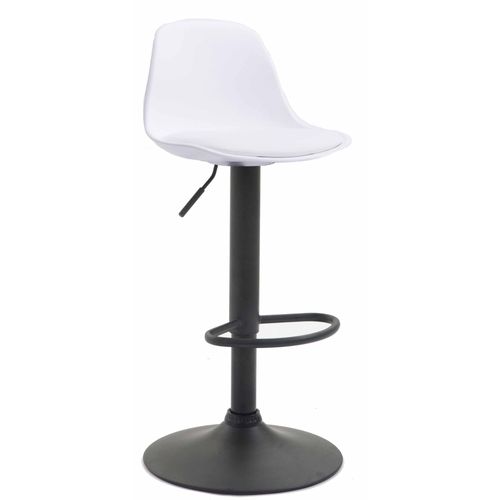 Tabouret De Bar Avec Repose-Pieds Design Moderne Synthétique Blanc 10_0000302