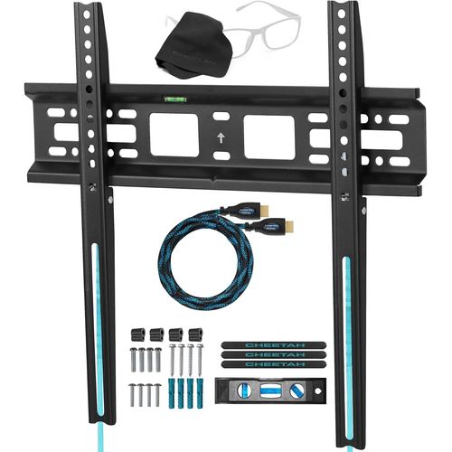 ERSHI-APFMSB support TV mural pour televiseurs de 20 a 55"" jusqu'a VESA 400 et 52kg, cable HDMI Twisted Veins 3m et niveau a bulle[2