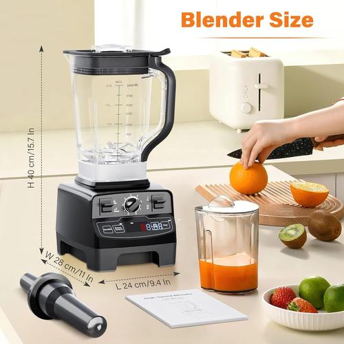 Blender électrique Smoothie Professionnel 33000r/min 2000W noir