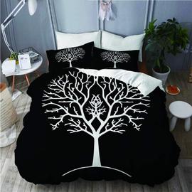 Parure De Lit Adulte Housse De Couette Silhouette D Arbre Automne Noir