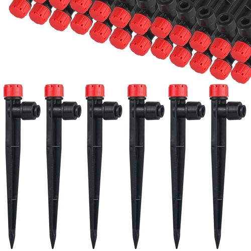 ERSHI-Lot de 30 arroseurs d'arrosage réglables à 360 °, 8 Trous avec Piquet et Support de Tuyau Micro Drip pour Tuyau de 1/4"", Kit[2