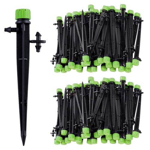 ERSHI-100pcs Micro-asperseur D'irrigation Goutte à Goutte, 360 Degrés 8 Trous d'eau Flux Irrigation Emetteurs pour Tube de 1/4 (4-[1