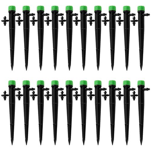 ERSHI-20 Pièces Goutteur Irrigation Réglable, 360 Degrés 8-Trou Micro Asperseur Goutte à Goutte pour Tube 4/7mm, Goutteur d'irriga[1