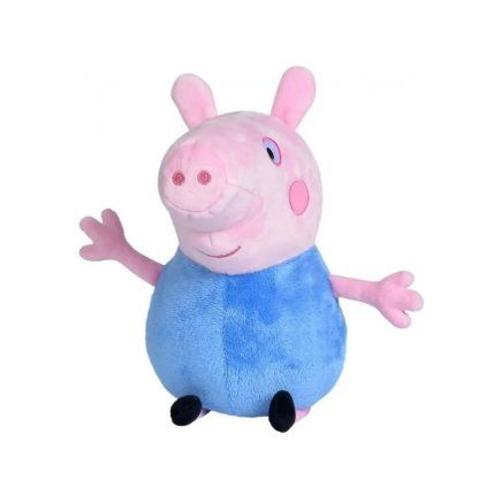Peluche George Pig 42 Cm Bleu - Pour Peppa Pig Famille Cochon - Peluche Classique Grande Et Douce - Set Grand Doudou Enfant + Carte