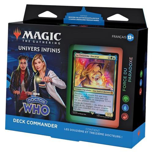 Wizards Of The Coast Deck Commander Magic: The Gathering Doctor Who - Puissance Paradoxale (Un Deck De 100 Cartes, Un Booster Collector Échantillon De 2 Cartes + Accessoires)