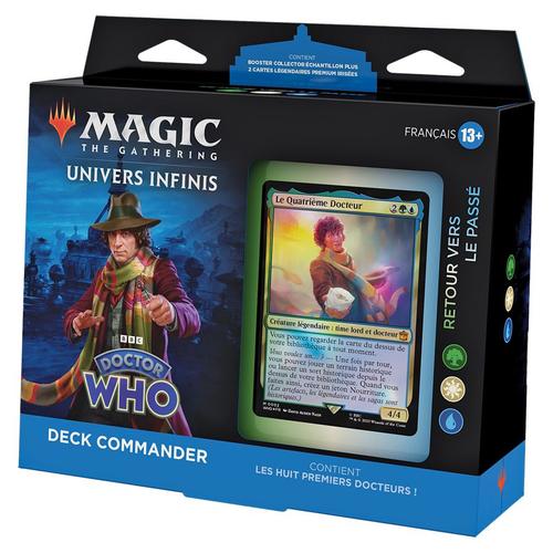 Wizards Of The Coast Deck Commander Magic: The Gathering Doctor Who - Voyage Dans Le Passé (Un Deck De 100 Cartes, Un Booster Collector Échantillon De 2 Cartes + Accessoires)