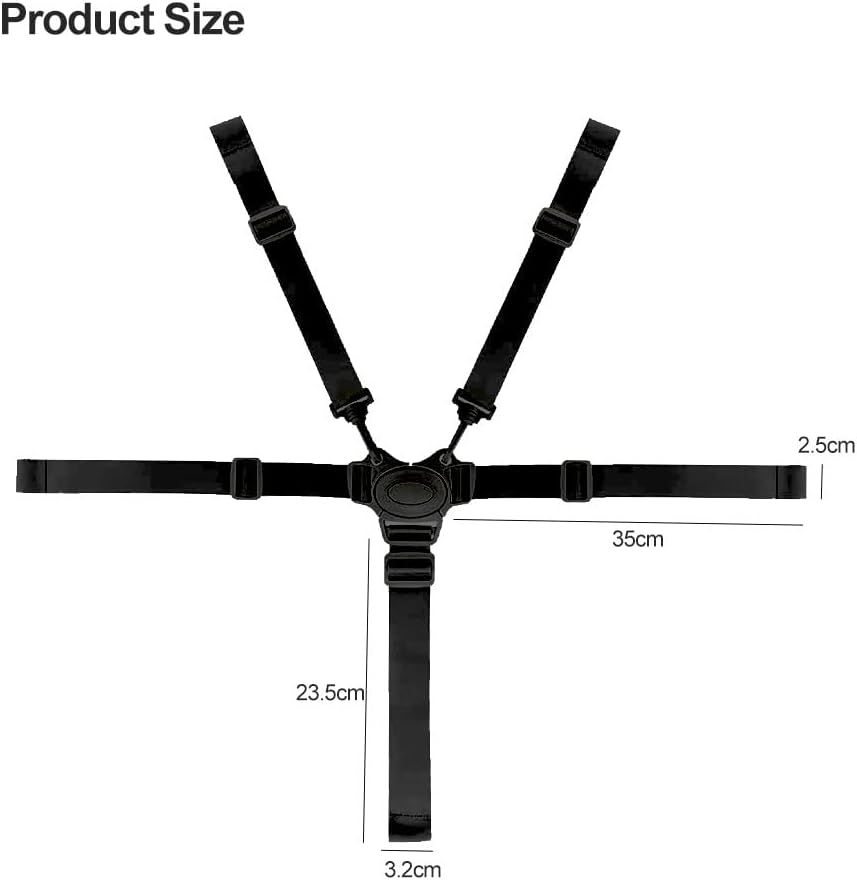 Harnais 5 Points pour Poussette, Sangle de Sécurité pour Chaise Haute,  Ajustable Ceinture de Sécurité pour Poussette, pour Chaise Haute Bébé  Landau et Poussette