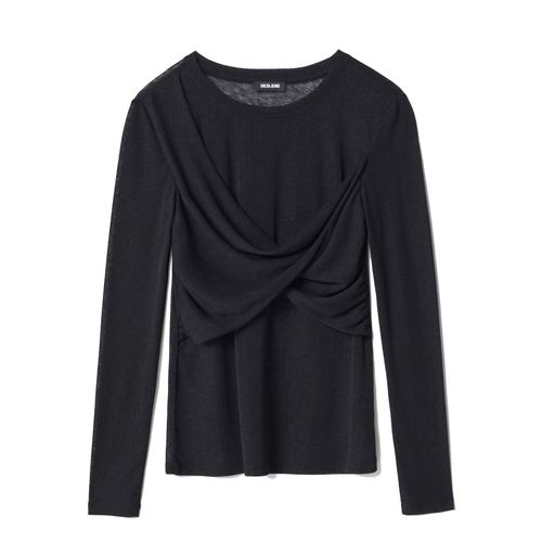 Tee Shirt Manches Longues Salsa Wrap Detail Long-Sleeve Noir