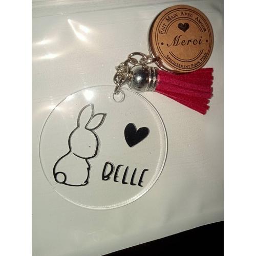 Porte Clefs Personnalisé "Lapin + Prénom"