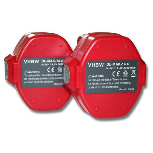 vhbw 2x batteries outillage électr. Ni-MH 3000mAh (14.4V), compatible avec 6233DWBE, 6236DWBE, 6236DWDE, 6237D, 6237DWDE