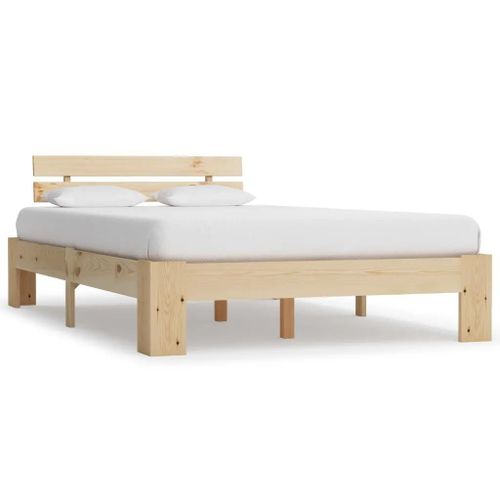 Cadre De Lit Sans Matelas Bois De Pin Massif 120x200 Cm