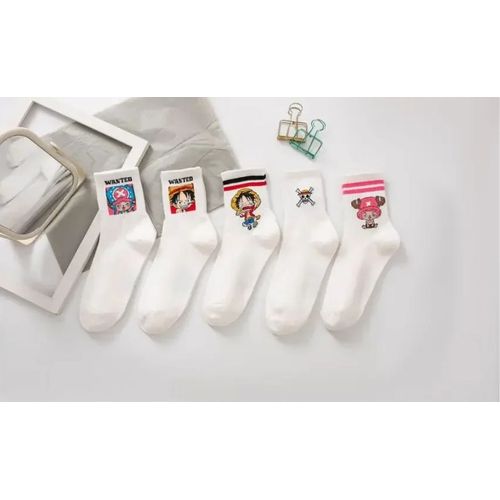 Lot De 5 Paires De Chaussettes One Piece Anime Pour Enfants - Taille Unique