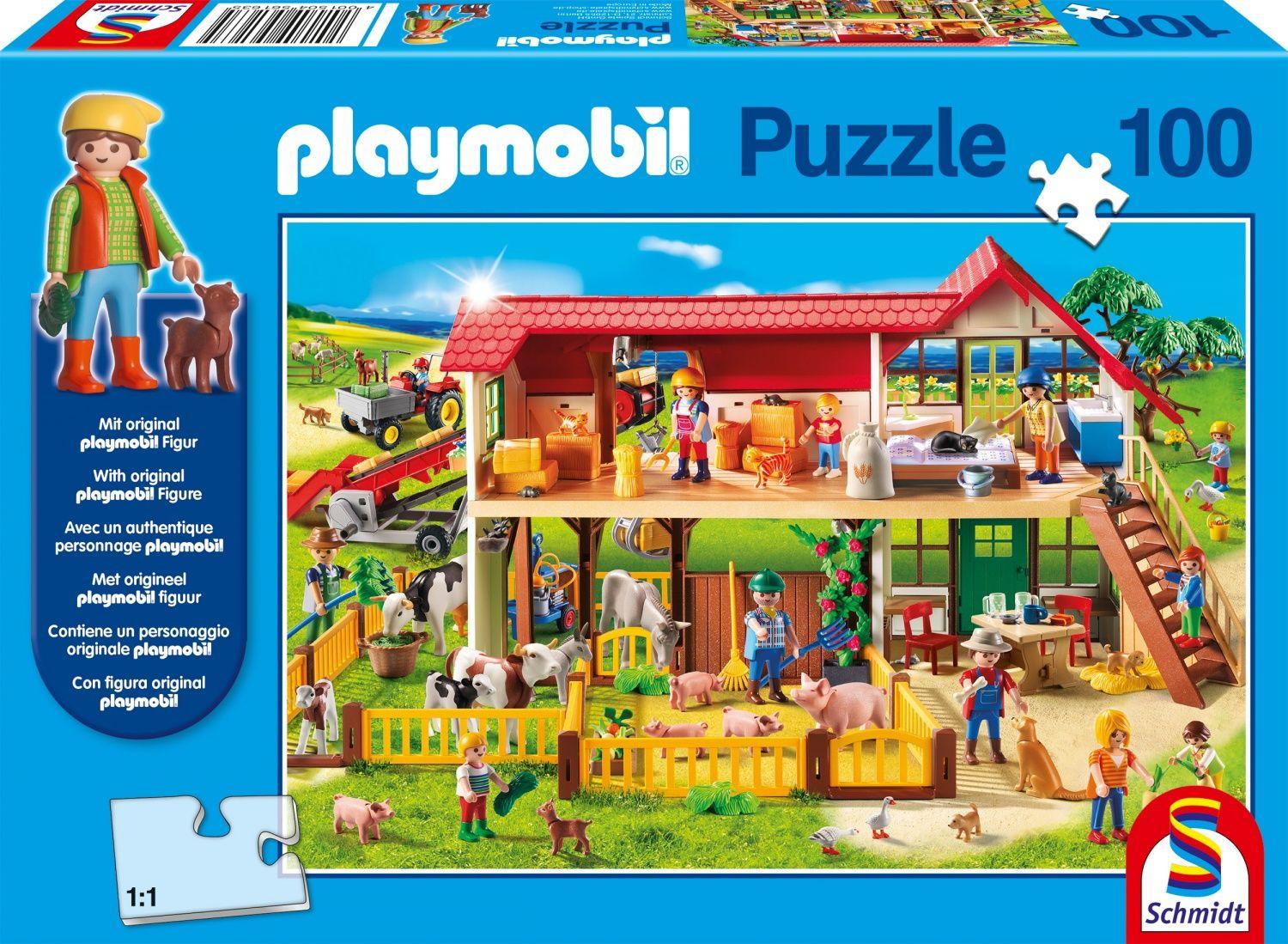 Playmobil - Puzzle 100 pièces : La Ferme : Playmobil - Animaux - Rue du  Commerce