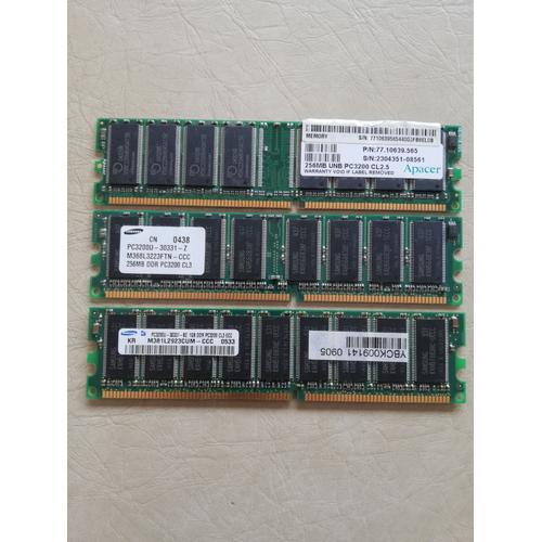 Lot de 3 barrettes de RAM DDR PC3200