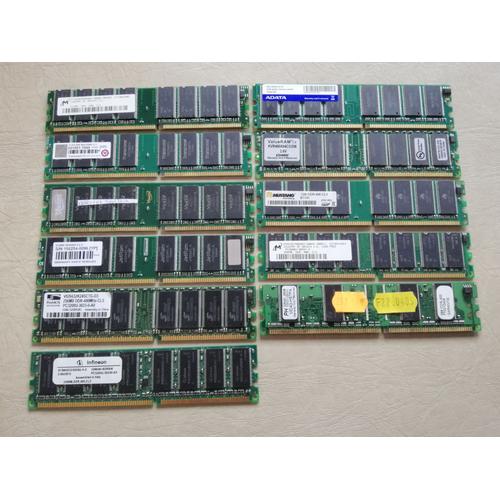 Lot de 11 barrettes de RAM DDR400 PC3200U