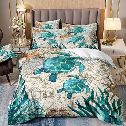 Literie Tortue De Mer, Literie C?Ti¿¿Re Nautique, Housse De Couette, Taies D'oreiller, Tortue De Mer Bleue, Housse De Couette Pour Enfants, Gar?Ons Et Filles