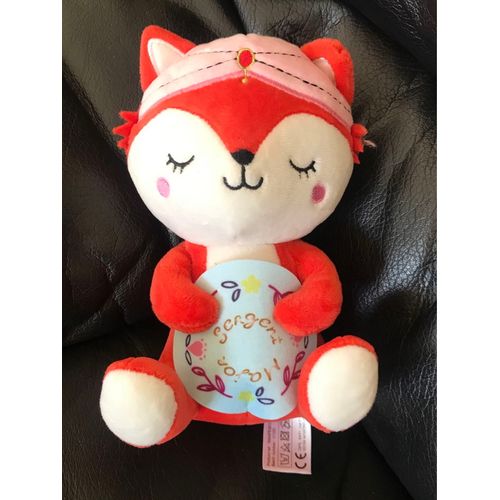 Doudou Petit Renard Diseur De Bonne Aventure Rouge Et Blanc Sergent Major 20cm