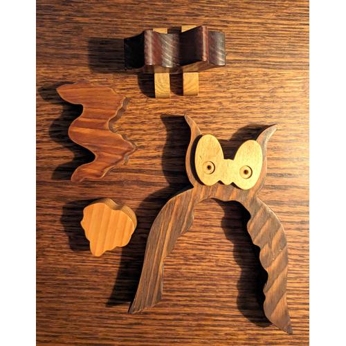 Figurine En Bois Puzzle Chouette / Hibou