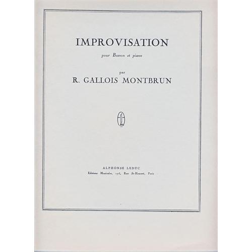 Raymond Gallois Montbrun : Improvisation Pour Basson Et Piano - Editions Alphonse Leduc Al20765