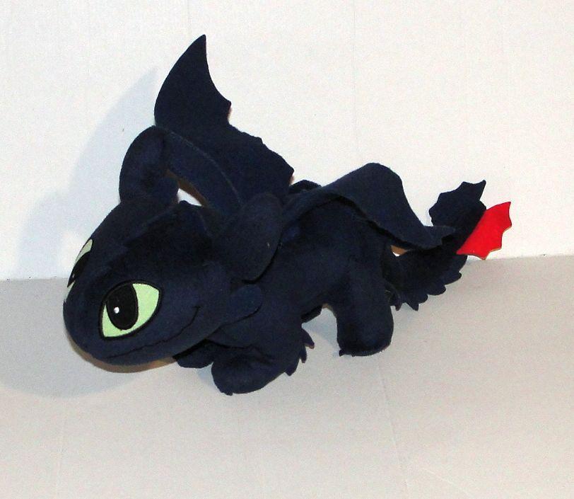 peluche dragon krokmou movie dreamworks - doudou dragon noir furie nocturne  debout 30 cm