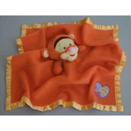 Doudou Tigrou Plat Couverture Orange Abeille Disney