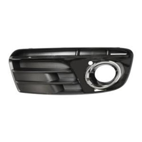 Grille Pare Chocs Avant Droite Pour Audi Q5 I Ph. 2 2012-2016, Trou Antibrouillard Avec Cadre Chromé, Noire Lisse, Neuve