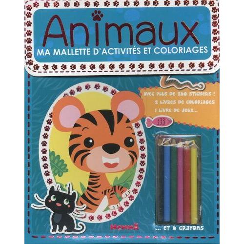Animaux - Ma Mallette D'activités Et Coloriages Avec 6 Crayons