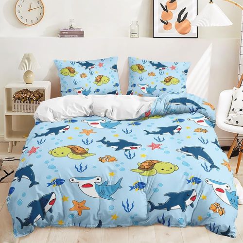 Housse De Couette, Tortue De Mer Verte, Requin Bleu, Dauphin, Housse De Couette, ¿¿Toile De Mer Orange, Poisson Clown, Ensemble De Literie Pour Tout-Petits, Poisson Seaw