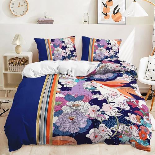 Housse De Couette ¿¿ Fleurs, Housse De Couette ¿¿ Fleurs, King, Japonais, Patchwork, Ensembles De Lit, Branches De Feuilles, Floraison Color¿¿E