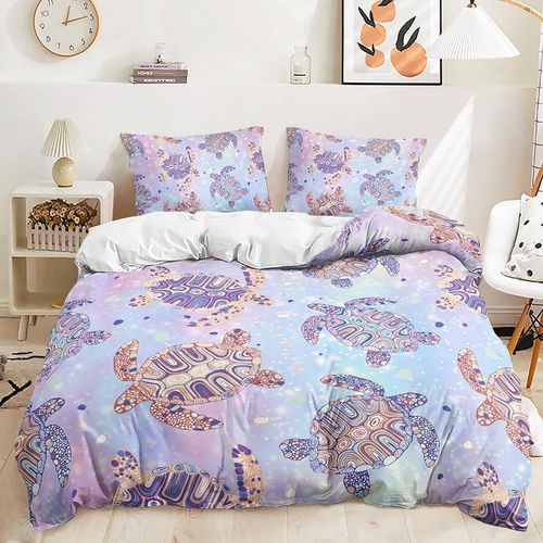 Housse De Couette Tortue Reine Aquarelle, Housse De Couette, Ligne G¿¿Om¿¿Trique Ray¿¿E, Tortues Imprim¿¿Es, Kawaii S