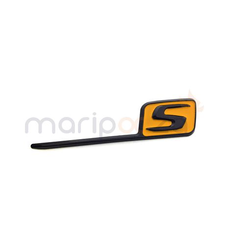Emblème Logo Arrière S Noir Brillant Jaune 123mm Pour Mercedes A45 C43 C63 E63 Amg Style
