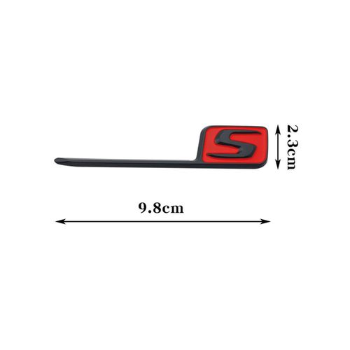 Emblème Logo Arrière S Noir Brillant Rouge 98mm Pour Mercedes A45 C43 C63 E63 Amg Style