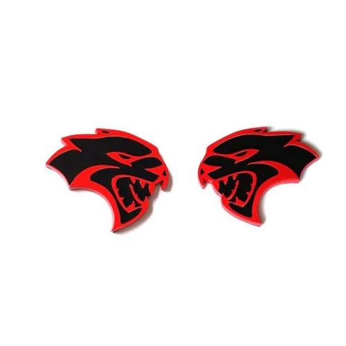 2 Emblème Dodge Srt Hellcat Black Rouge 2 Pièces