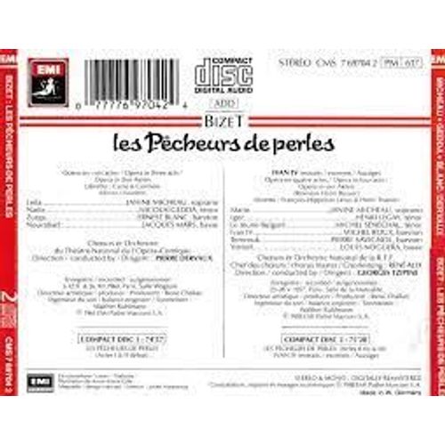 Georges Bizet Les Pêcheurs De Perles Ivan Iv Par Janine Micheau Nicolaï Gedda Ernest Blanc Jacques Mars Pierre Dervaux Henri Legay Michel Sénéchal & Roux Pierre Savignol Louis Noguéra Georges Tzipine