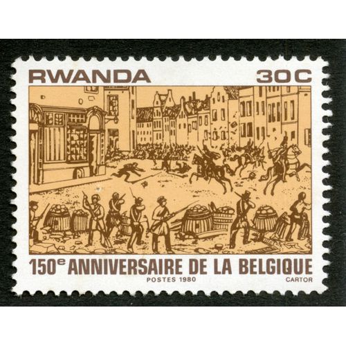 Timbre Non Oblitéré Rwanda, 150e Anniversaire De La Belgique, Postes 1980, 30 C